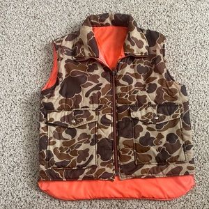 Vintage Duck Bay Men’s Camo Orange Puffer Vest